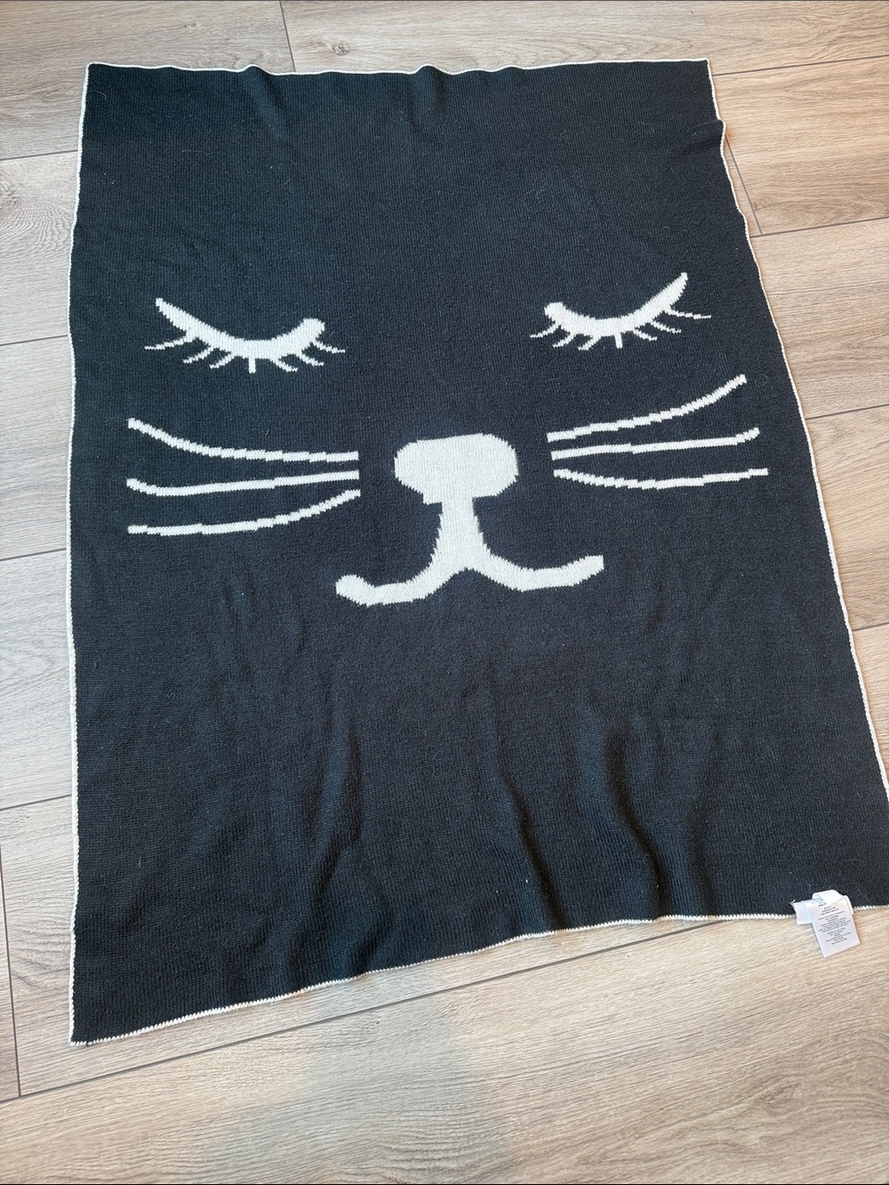 Pottery Barn - Emily & Meritt Black & White Cat Blanket - Throw